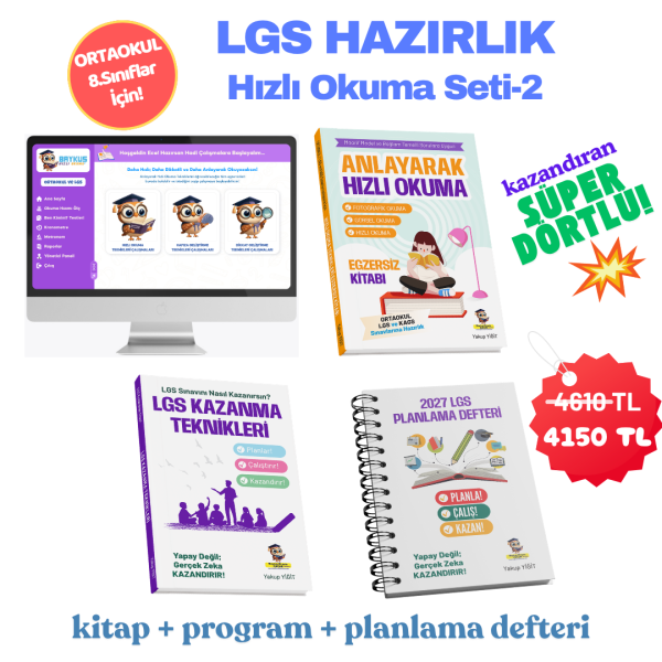 8.Sınıflar İçin LGS Hızlı Okuma Seti-2 (LGS Kazandıran Set)