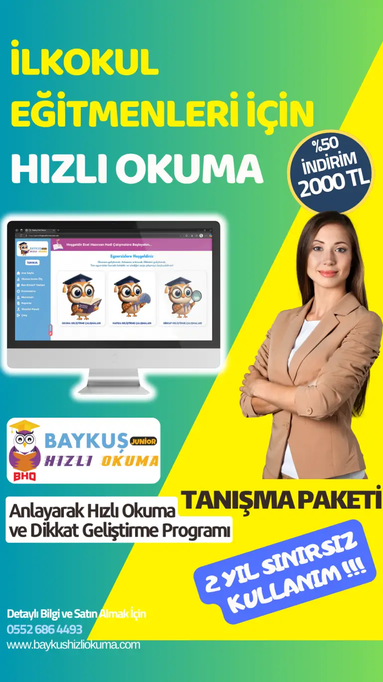 İlkokul Hızlı Okuma Eğitmeni TANIŞMA Paketi (program)